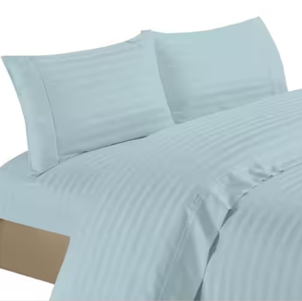 Hampton House 300 count thread 100% cotton sateen pillowcases 2pk blue